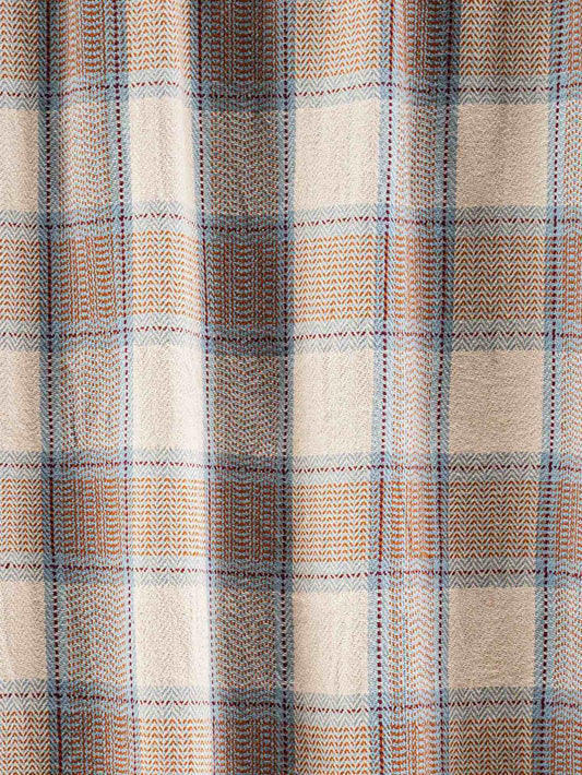 Plaid Cotton N°26 in Dutch Blue by Moismont, handmade from 100% pure cotton, soft, durable, and timeless throw for sofa, bedroom, or cozy home decor