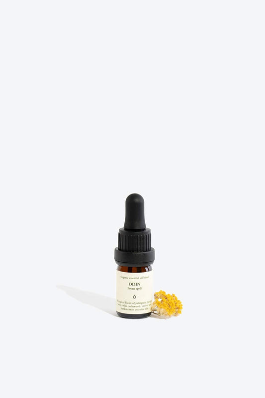Odin organic essential oil blend bottle by Smells Like Spells, featured at House of Woven Stories.