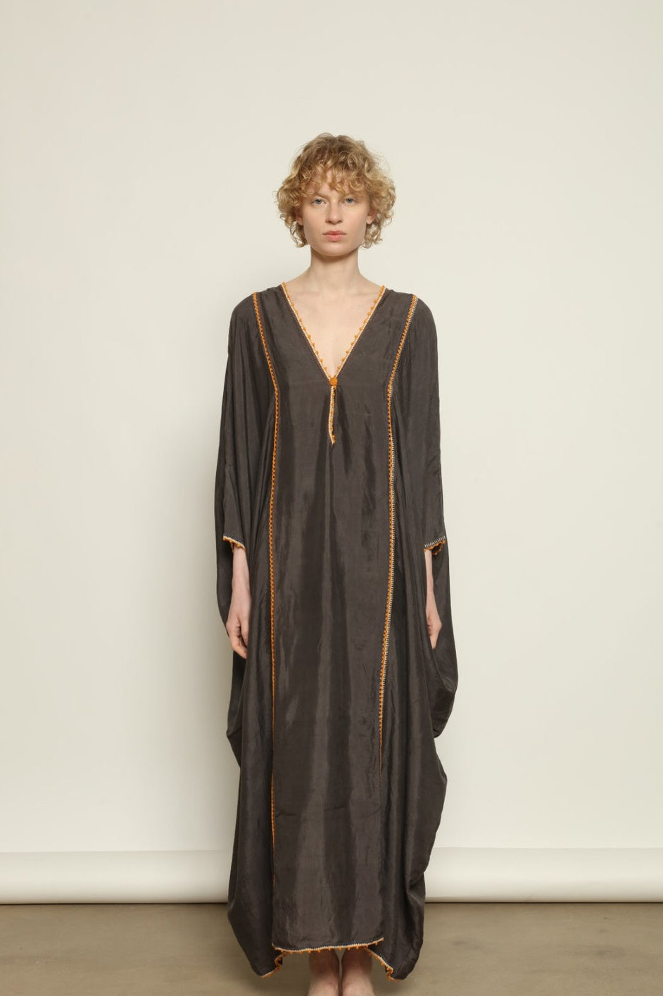 Thea Grey Silk Dress by Supernaturae x HONS